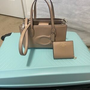 Coach Brown Leather Satchel and Wallet Set